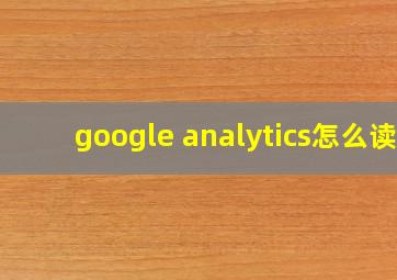 google analytics怎么读